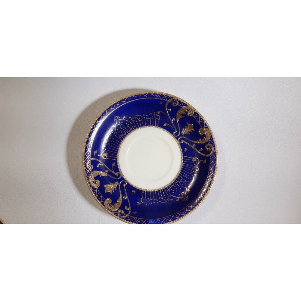 Vintage Blue with Gold Colored Accents Demitasse Saucer Ucagco China Japan
